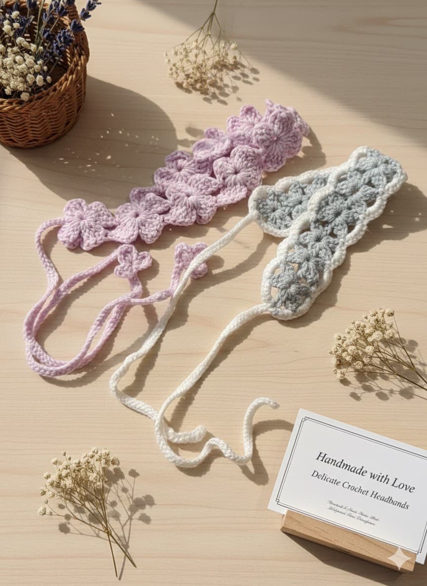 花朵髮帶 - 髮飾 / 日常使用 - 鉤針手作作品圖片 1