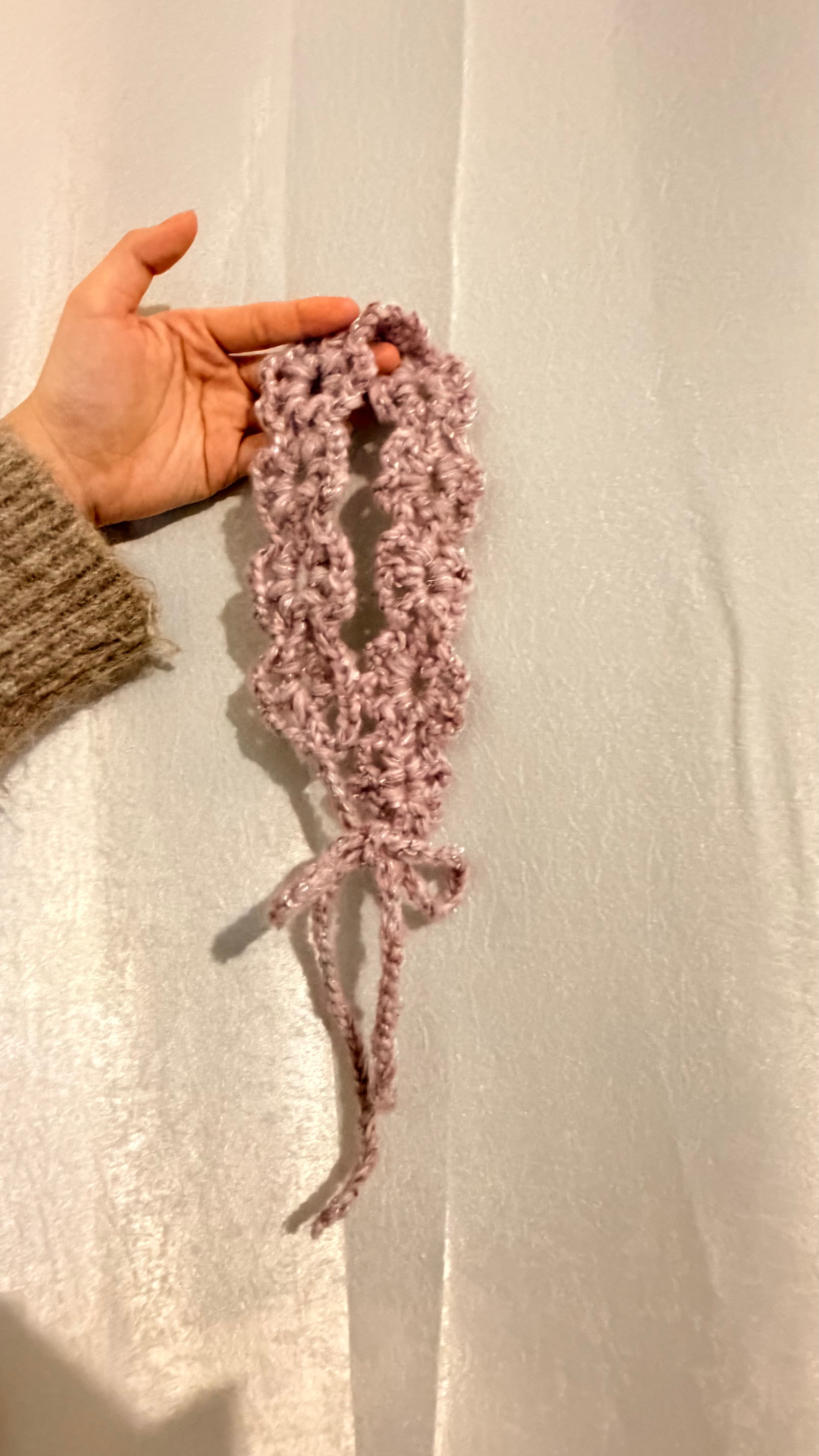 薰霧紫波浪綁帶髮飾 - 髮飾 / 日常使用 - 鉤針手作作品圖片 2