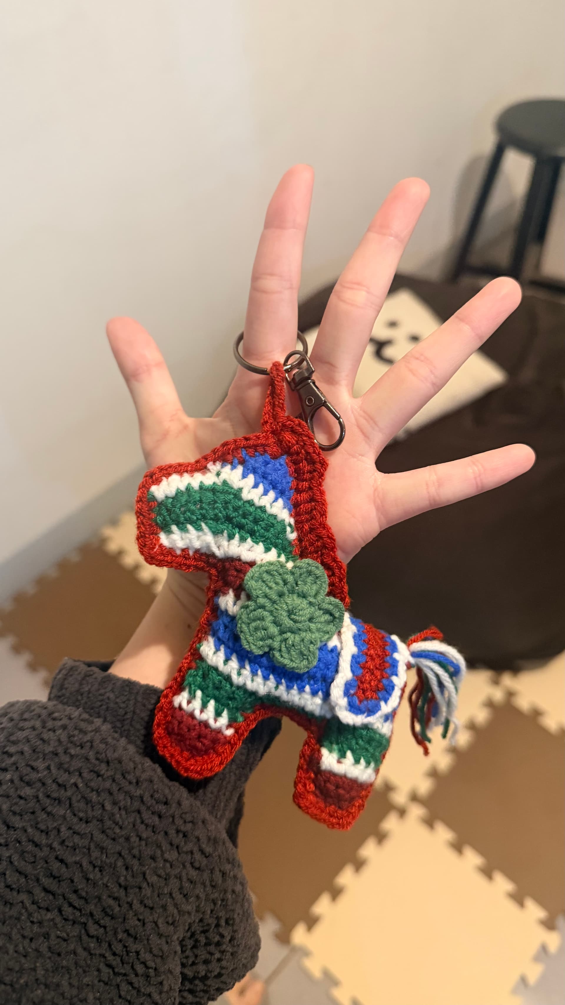 波西彩條小馬鑰匙圈