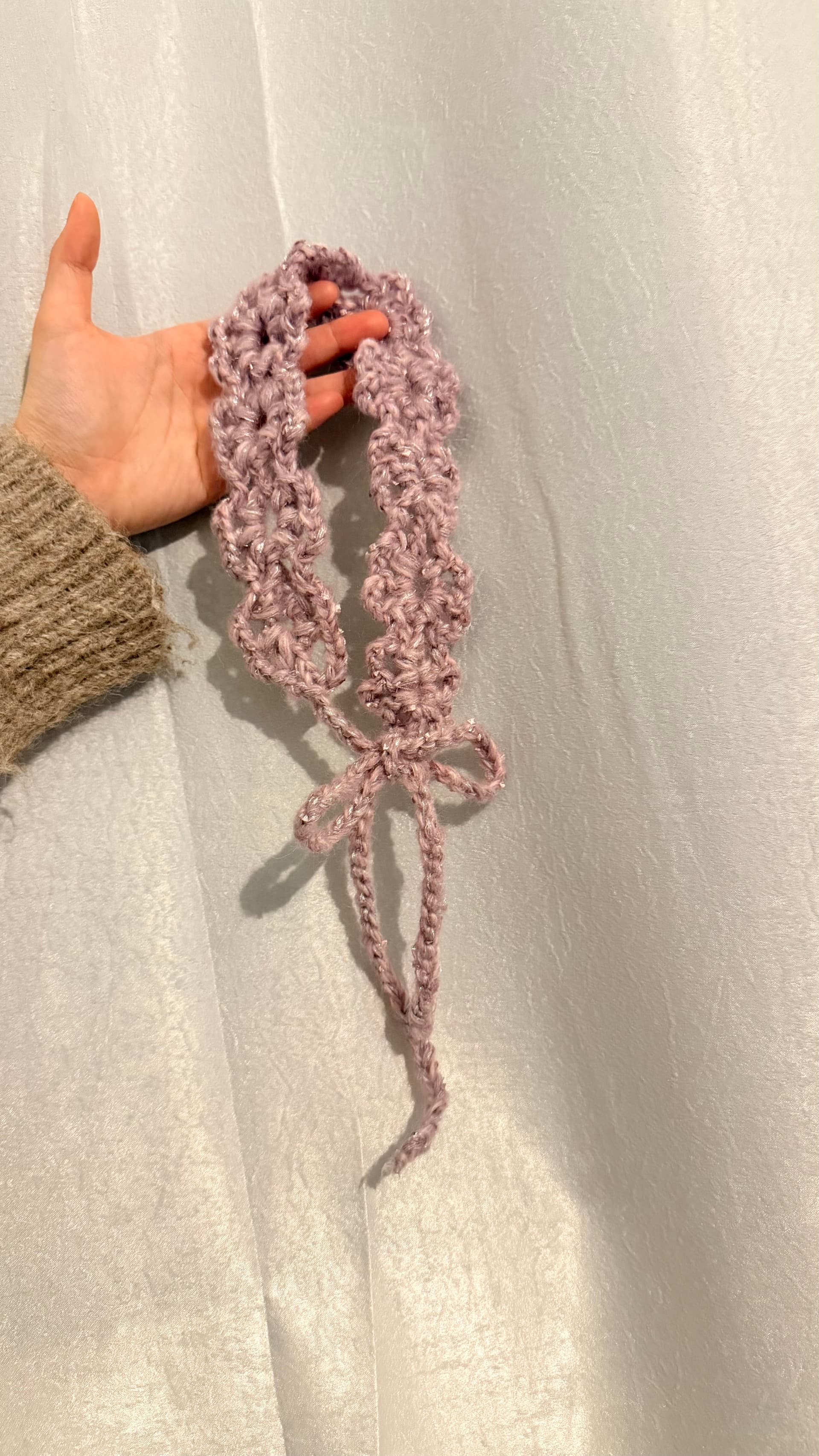 薰霧紫波浪綁帶髮飾